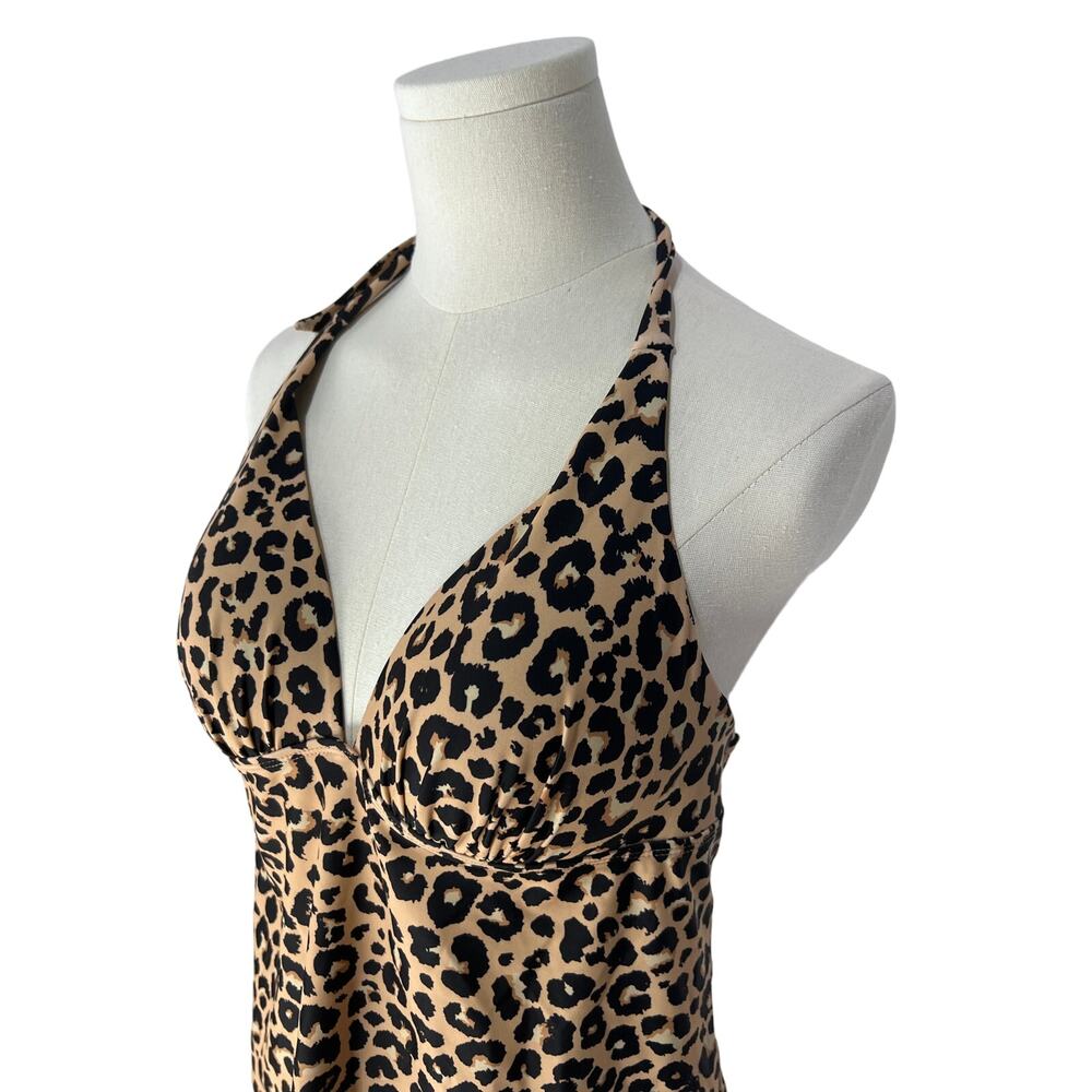 SALT COVE JUNIORS SZ XL SWIM TANKINI TOP ANIMAL-PRINT HALTER AMORE NATURAL NEW! - Picture 5 of 11
